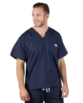 2XL Long Navy Blue David Simple Scrub Top