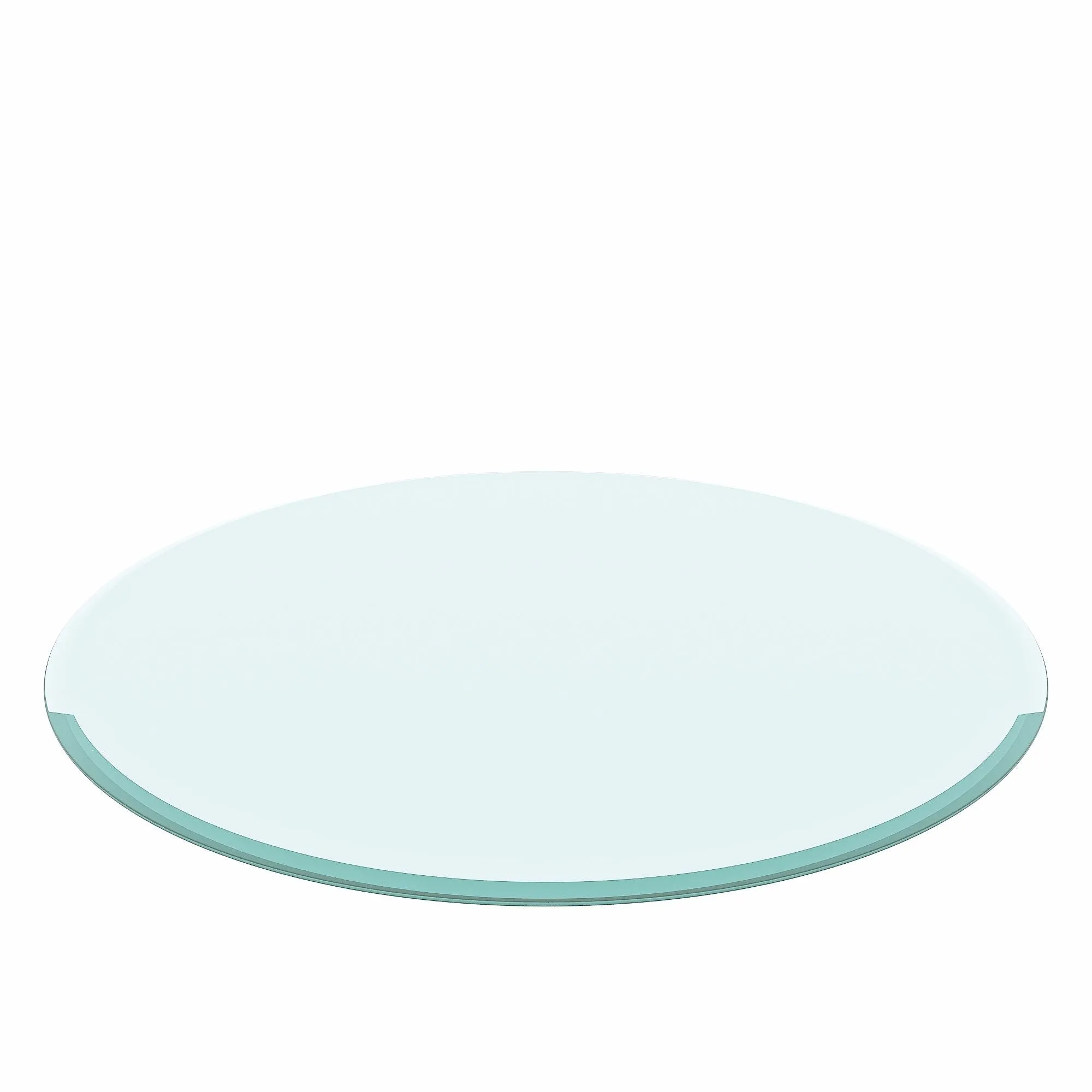 30" Round Tempered Glass Table Top Clear Glass 2 / 5" Thick Beveled Polished Edge - Transparent