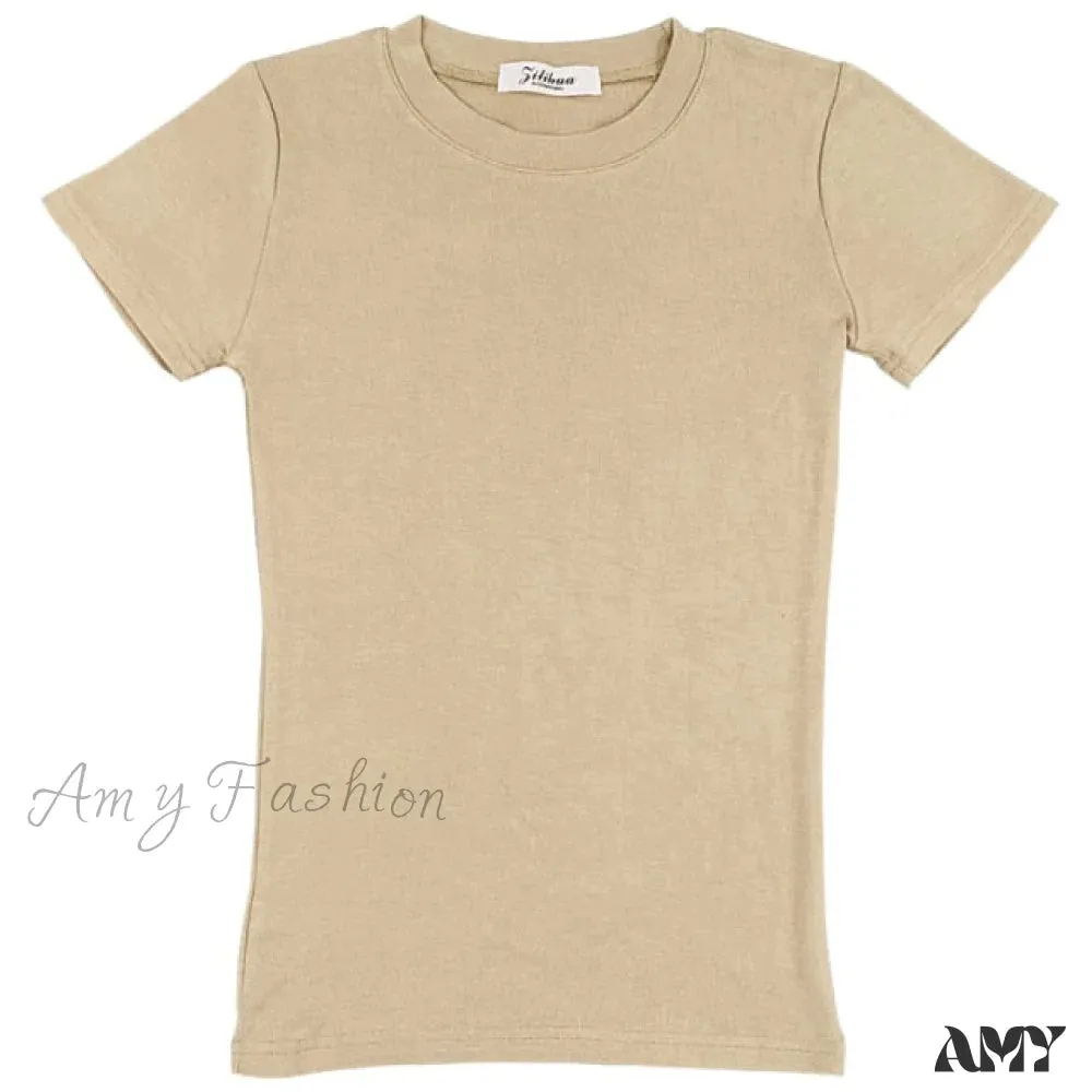 Amy Fashion - Simple Fashion Girls Tops Tee