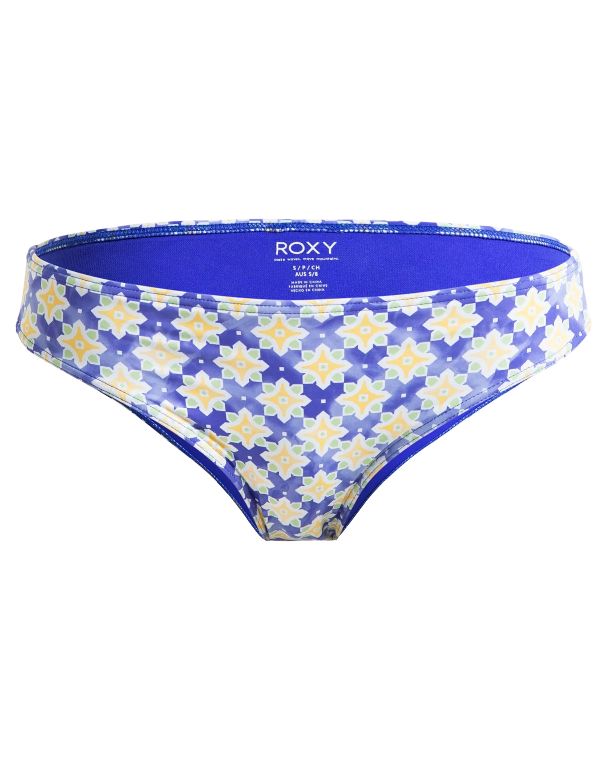 Artsy Tile Hipster Bikini Bottoms in Dazzling Blue Tile