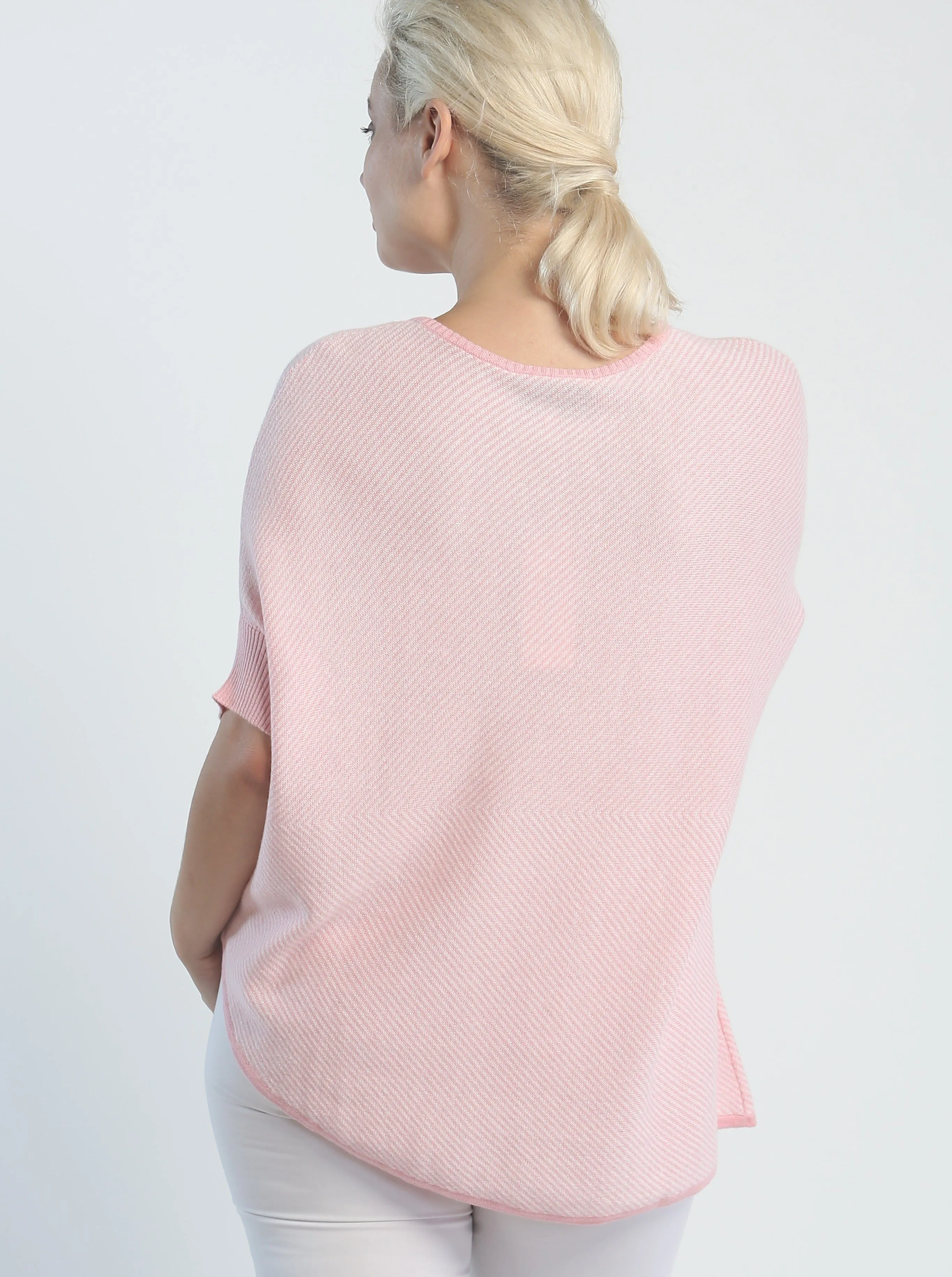 Asymmetrical Striped Pullover in Fine Cotton