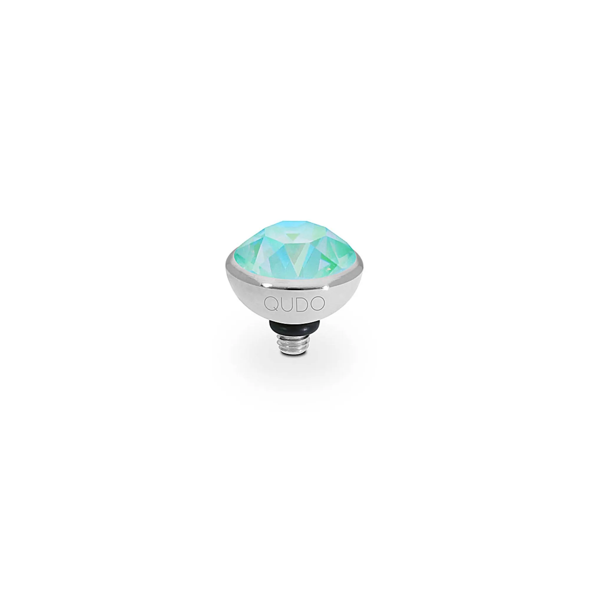 Bottone Silver and Silky Sage Delite Crystal Ring Gem Top, 10mm