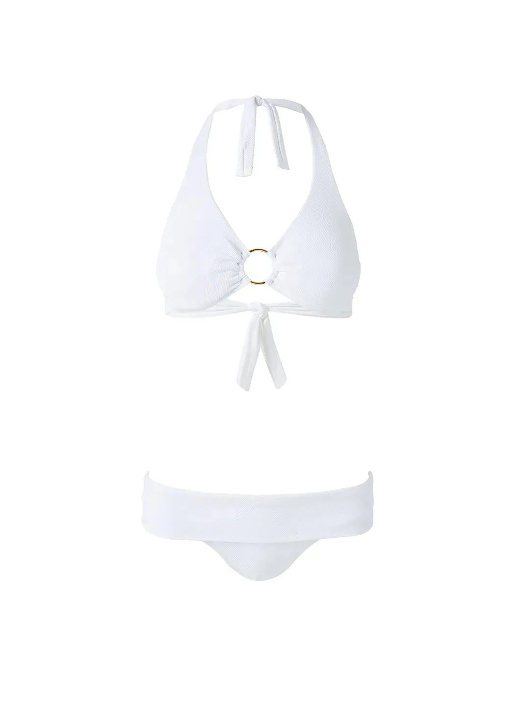 Brussels White Pique Bikini Bottom