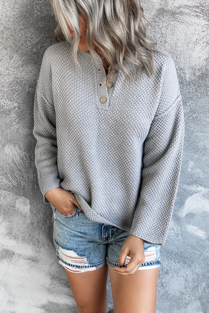 Buttons Down Comfy Cozy Sweater