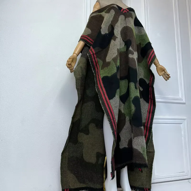 Camo Chic Wool Kaftan Dress