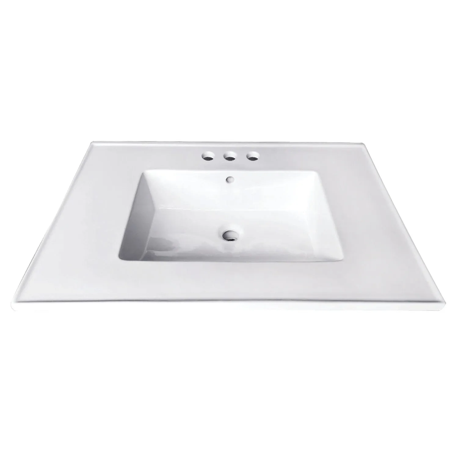 Continental LBT25227W34 25-Inch Ceramic Vanity Sink Top, White