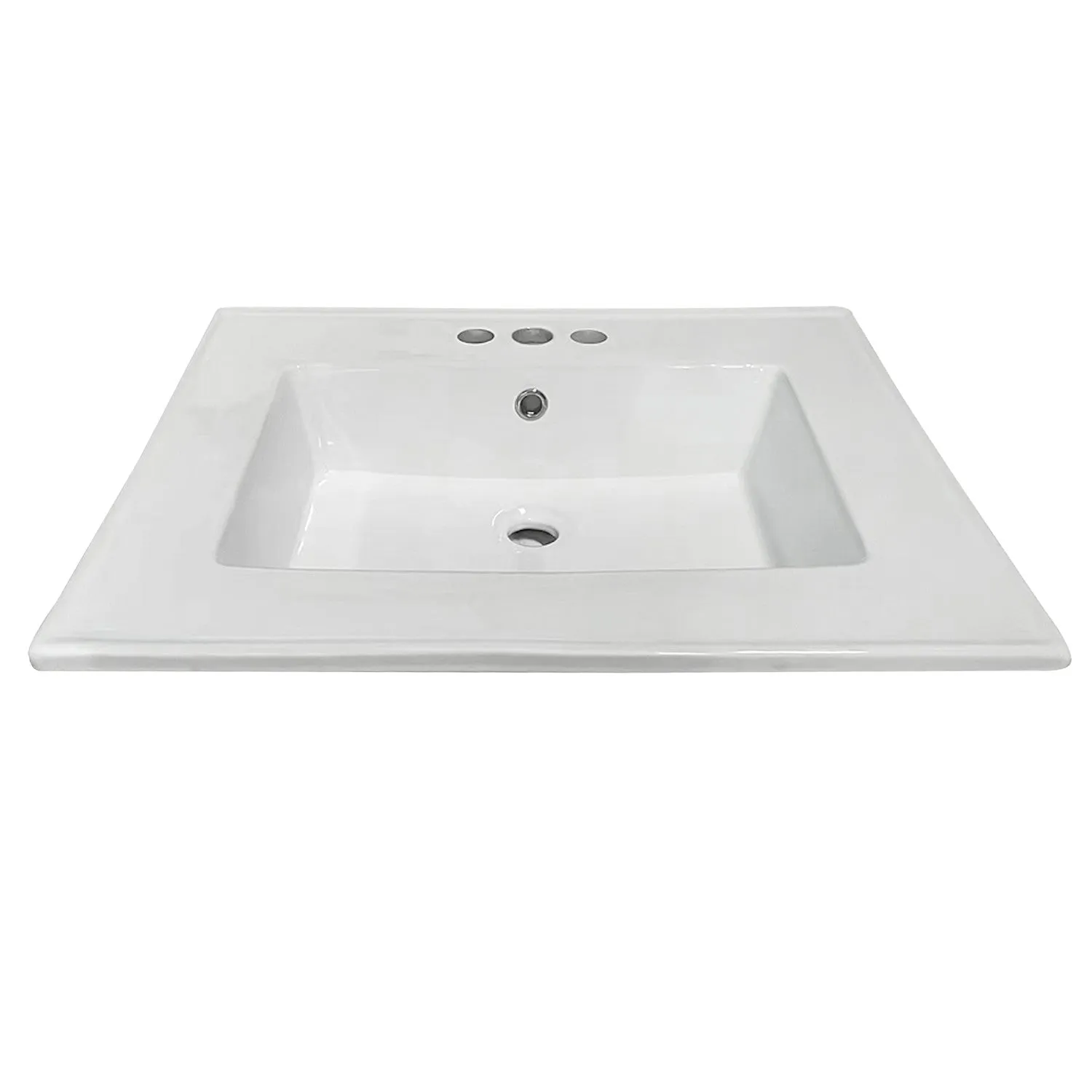 Continental LBT25227W34 25-Inch Ceramic Vanity Sink Top, White