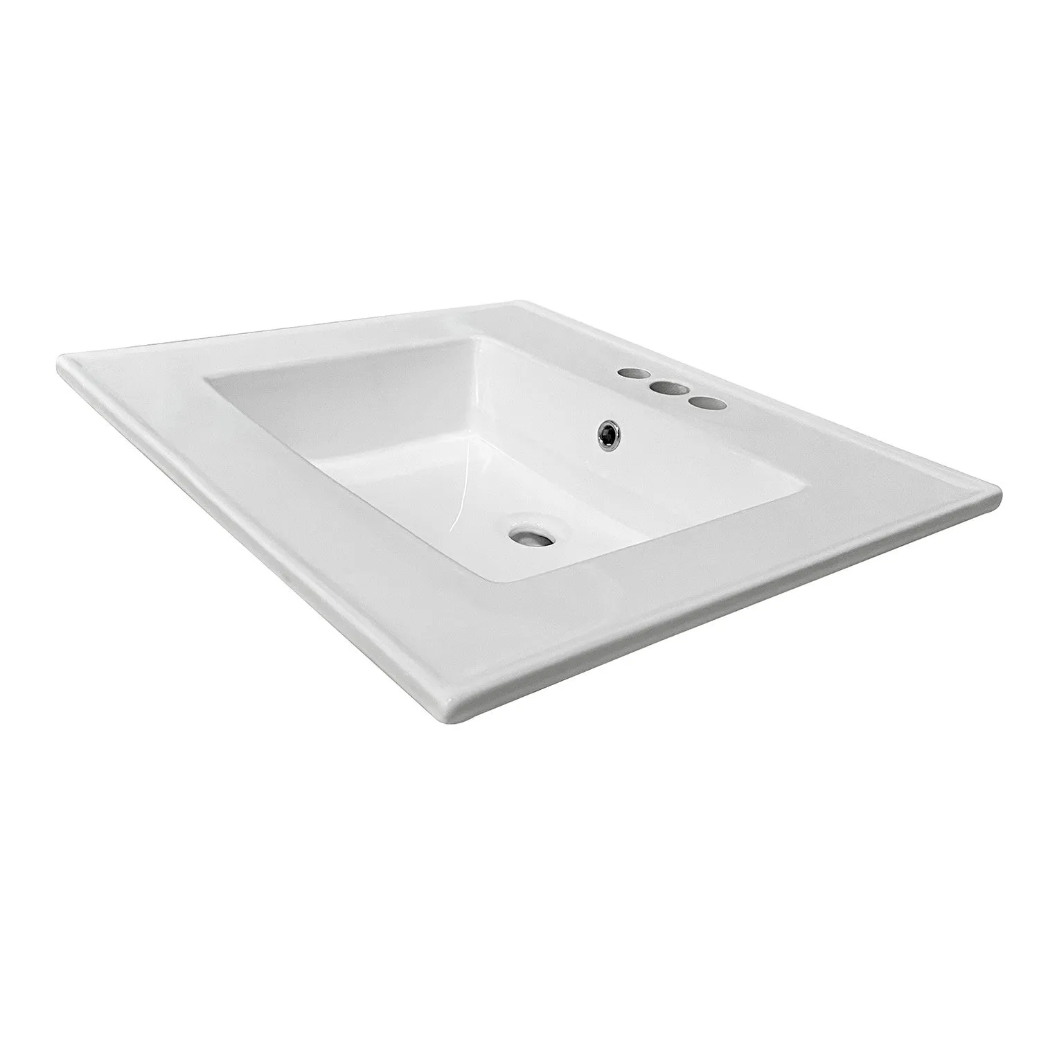 Continental LBT25227W34 25-Inch Ceramic Vanity Sink Top, White