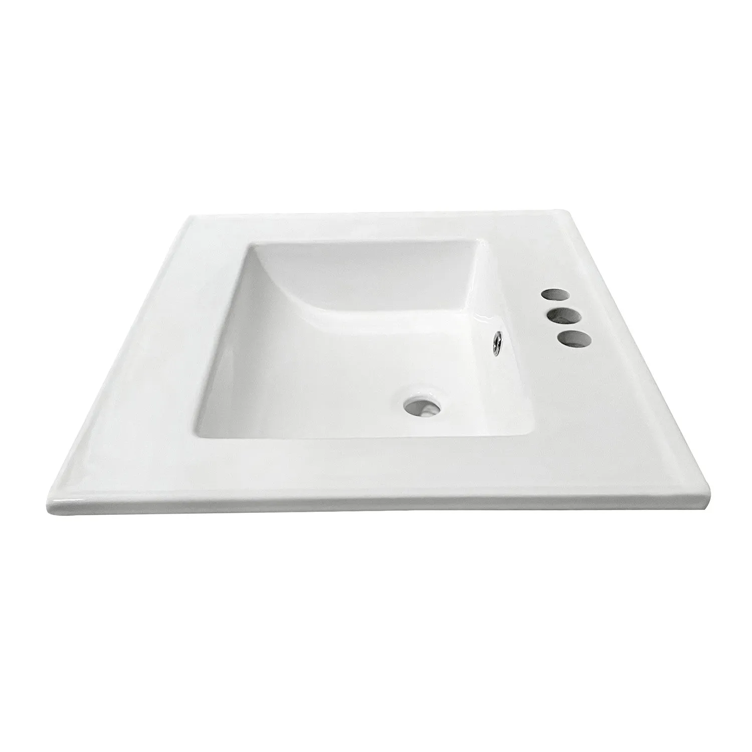 Continental LBT25227W34 25-Inch Ceramic Vanity Sink Top, White