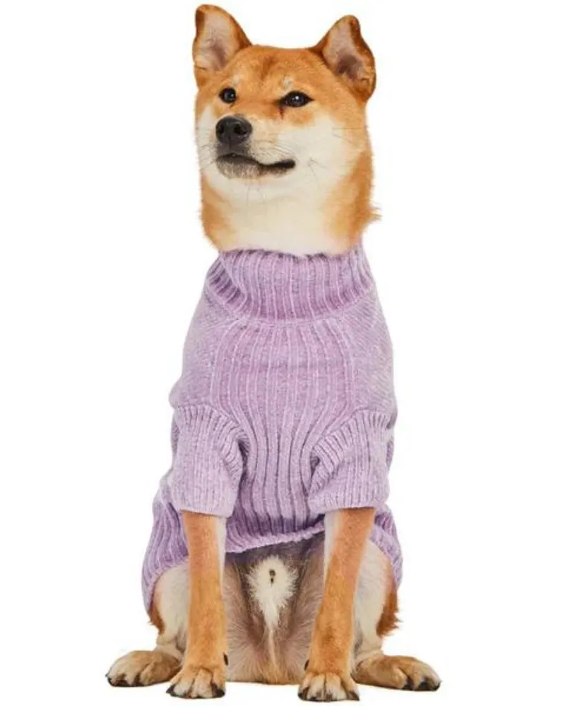 Cozy Soft Chenille Striped Dog Sweater in Lavender Frost (FINAL SALE)