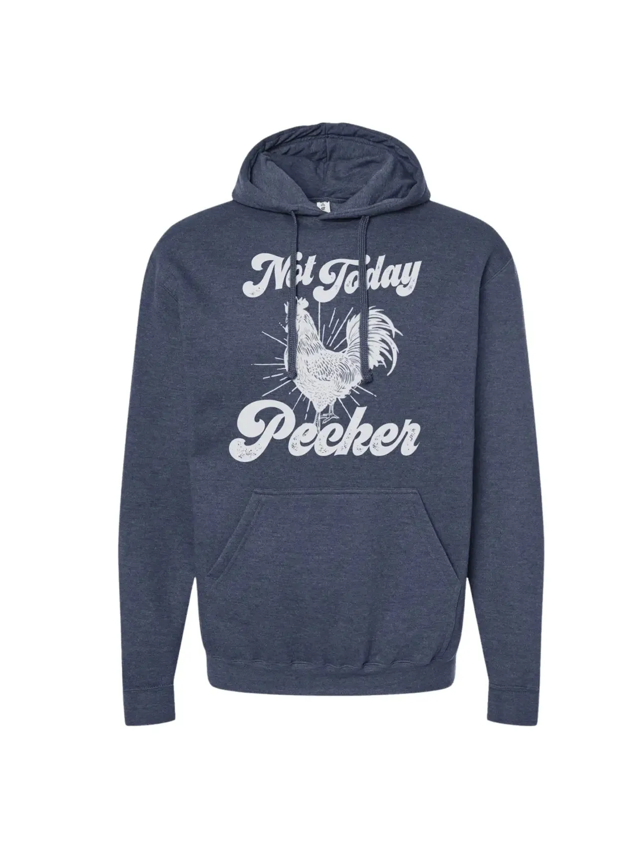 DK Handmade 'Not Today Pecker' Chicken Heather Blue  Hoodie