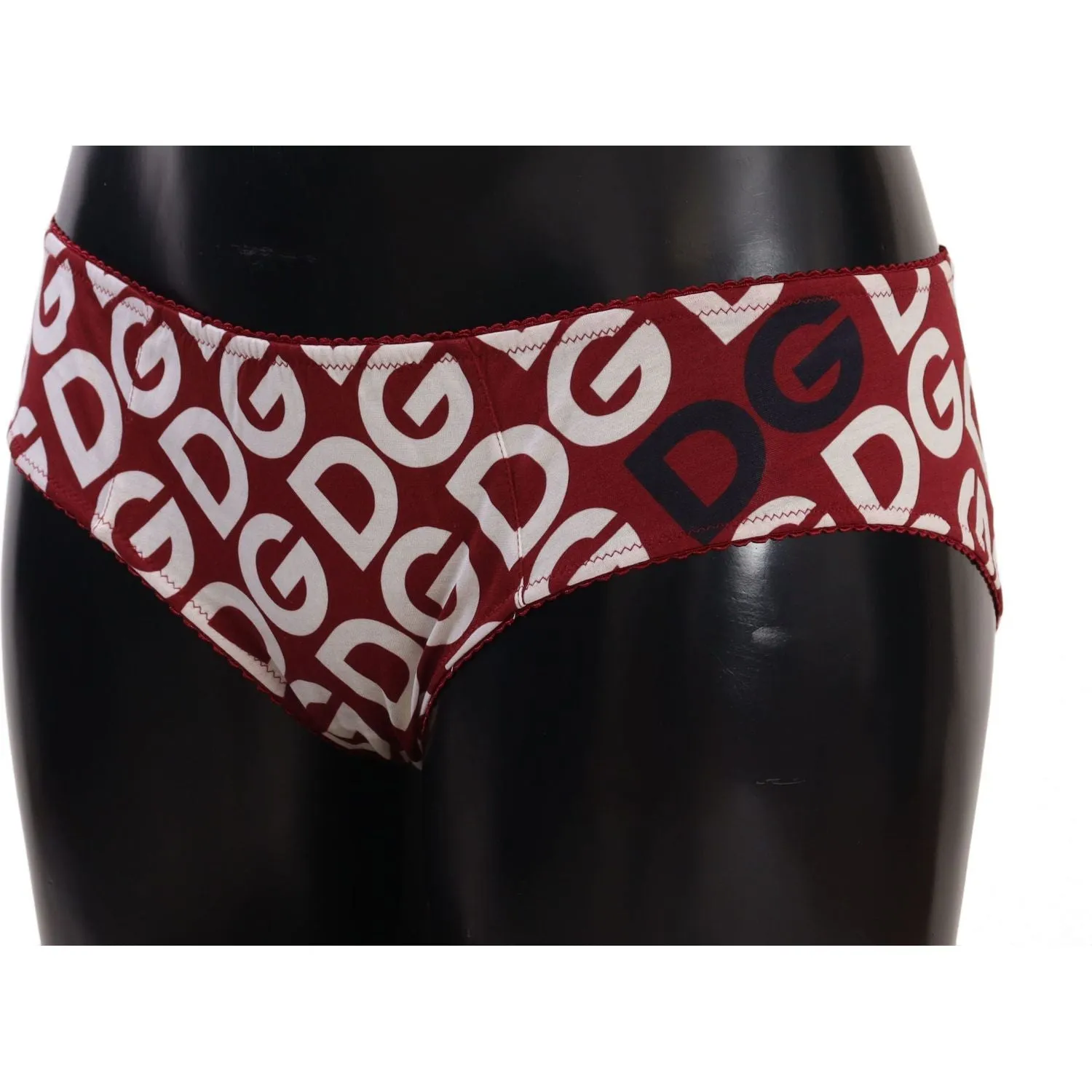 Dolce & Gabbana Chic Maroon White Logo Swim Bottoms