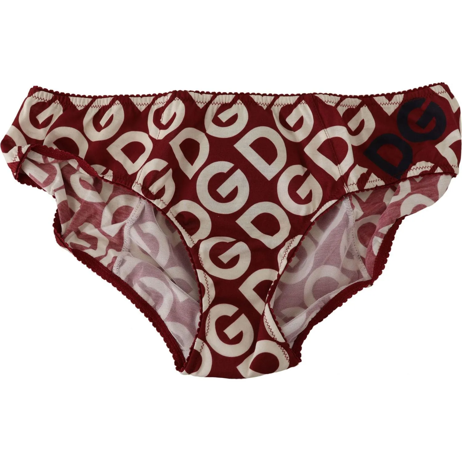 Dolce & Gabbana Chic Maroon White Logo Swim Bottoms