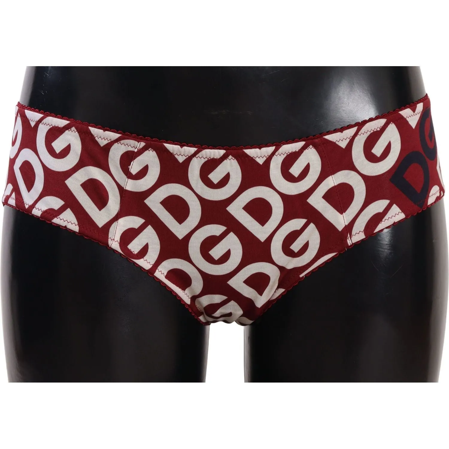 Dolce & Gabbana Chic Maroon White Logo Swim Bottoms