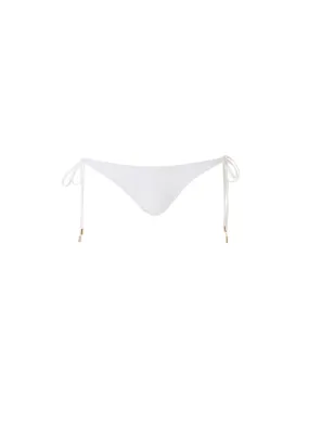 Exclusive Cancun White Classic Tie Side Bikini Bottom