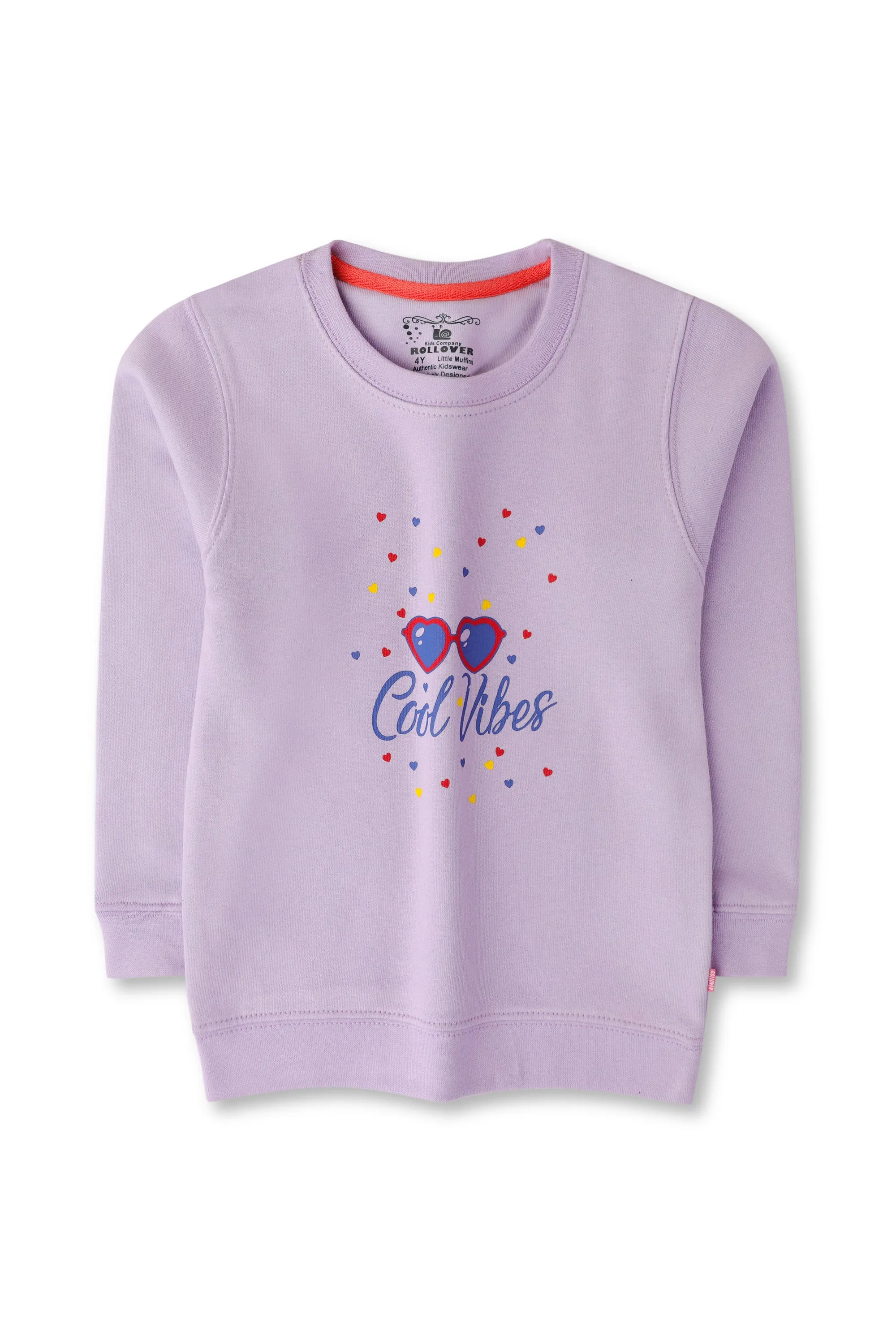 Girls Purple Terry Sweatshirt