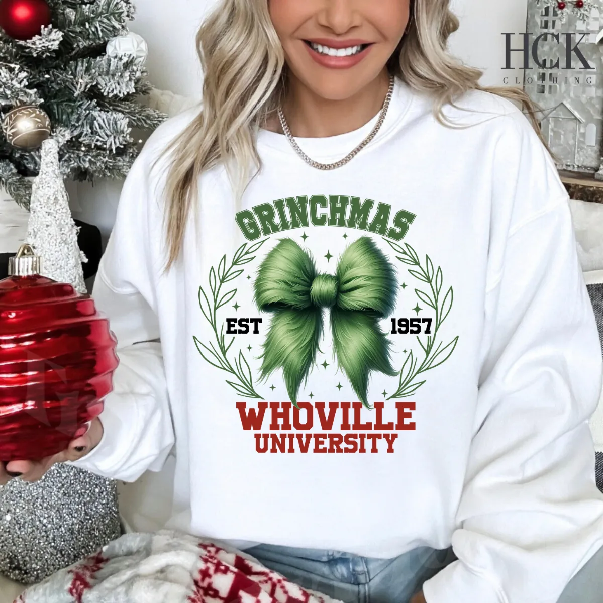 Green Bow University Crewneck Sweatshirt- 2 COLORS