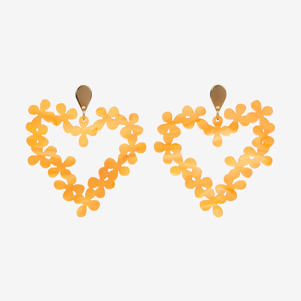 HEARTS IN FLOWERS EARRINGS – ORANGE PEARL