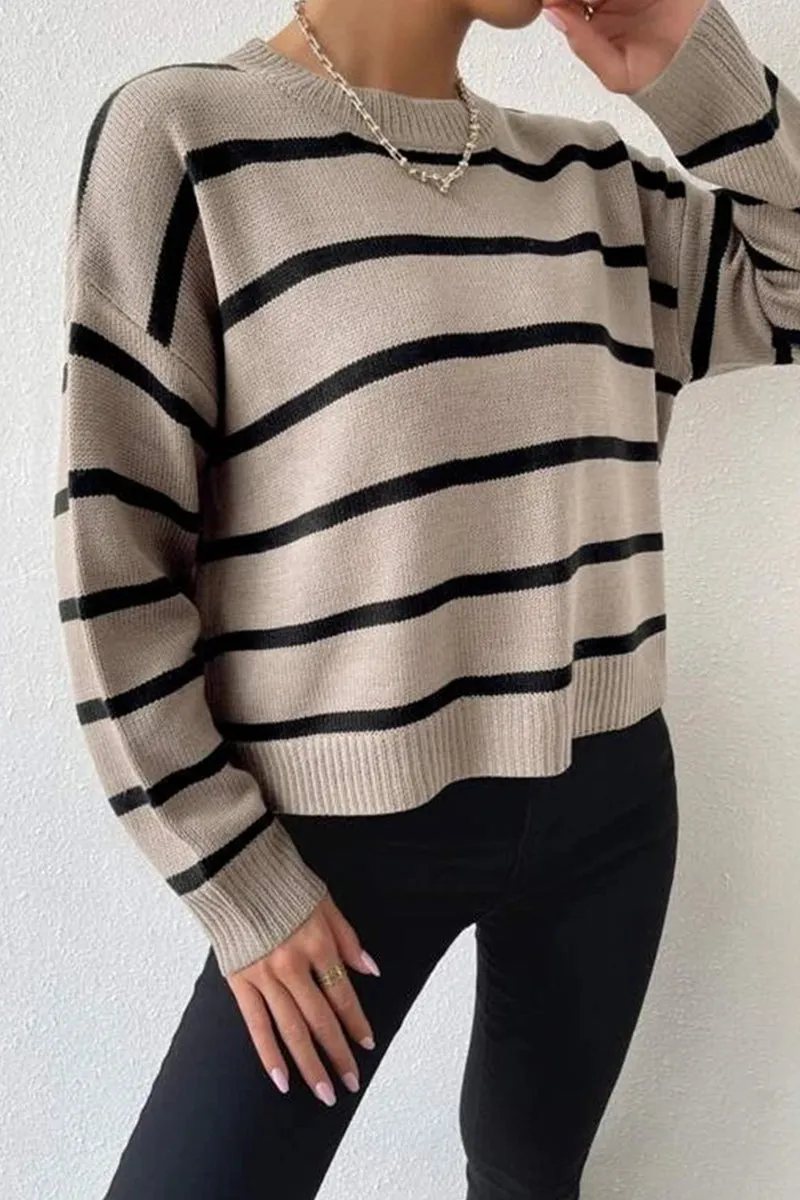 HWR1206 Striped Crewneck Sweater