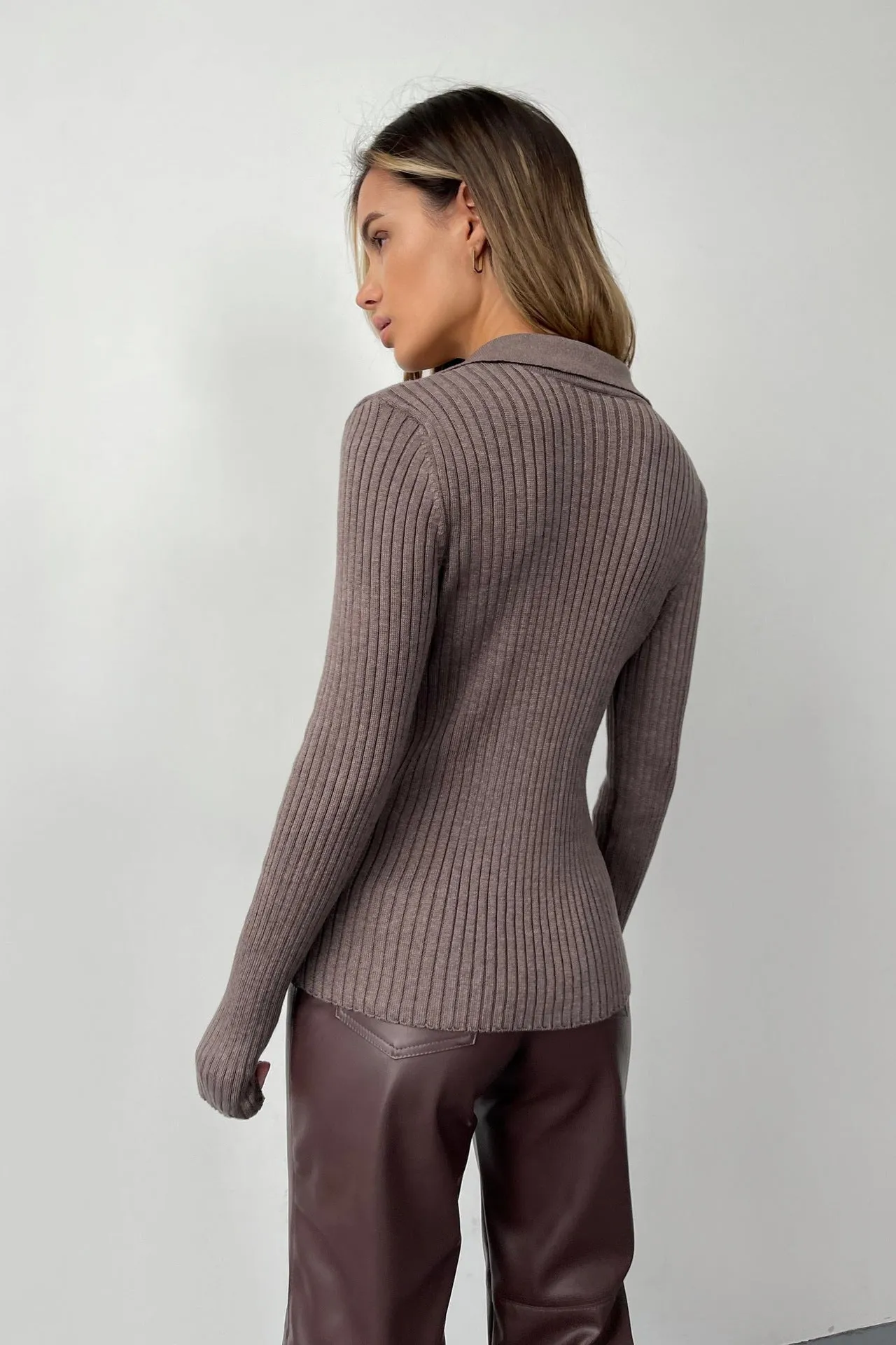 Jamie Polo Collar Slim Women Sweater