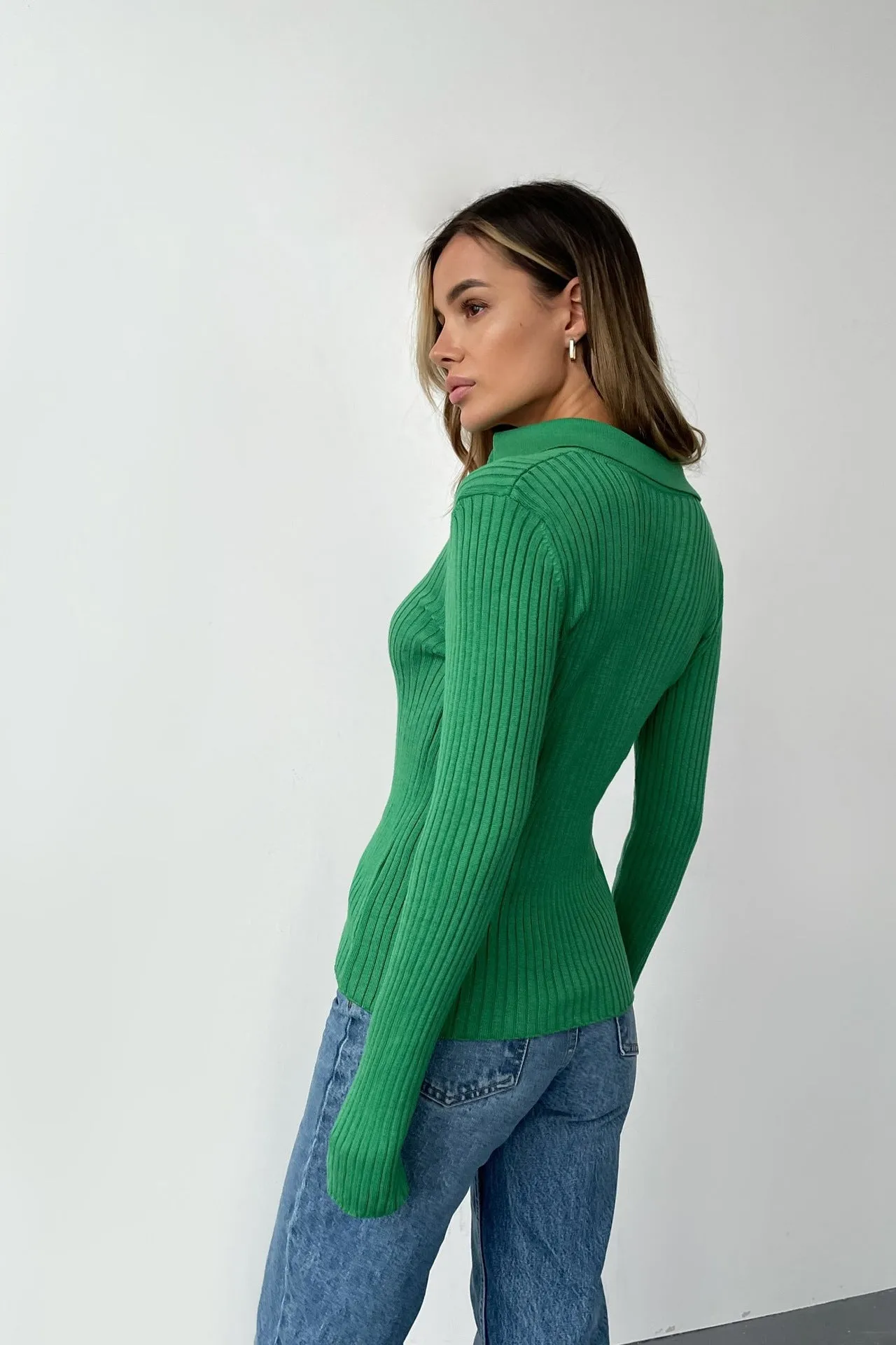 Jamie Polo Collar Slim Women Sweater