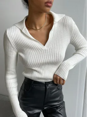 Jamie Polo Collar Slim Women Sweater