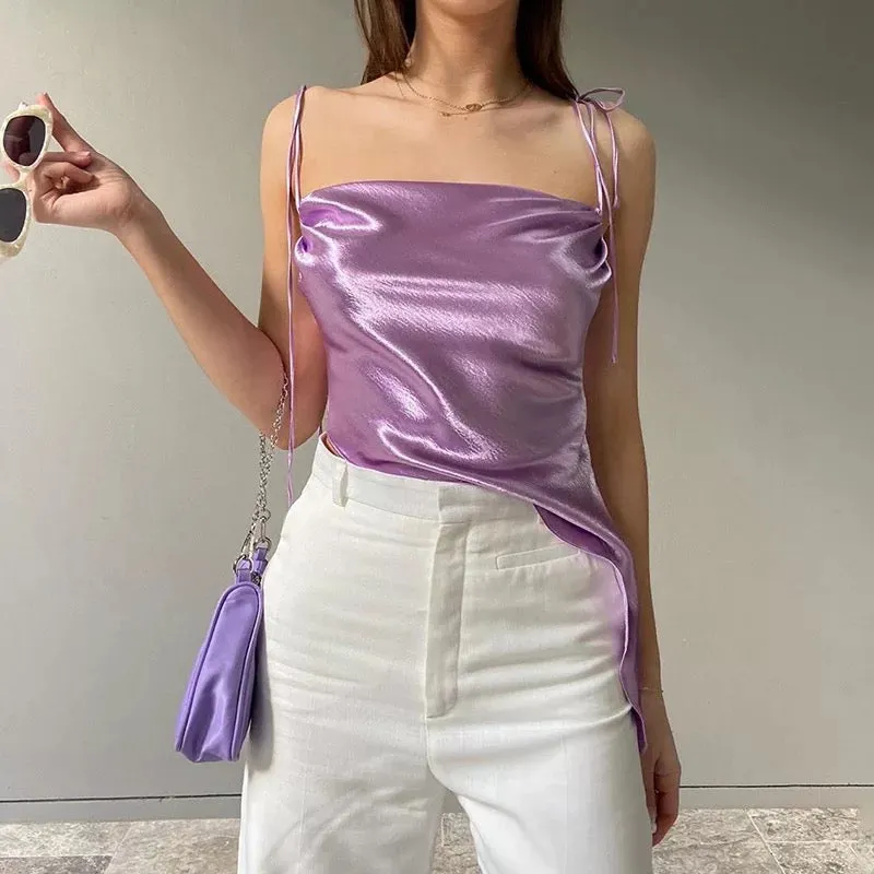 Laila Satin Crop Top