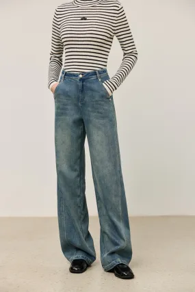 LILY Simple Versatile Straight-Leg Jeans