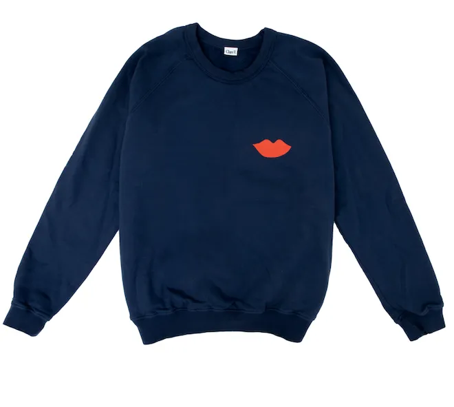 Lips Sweatshirt ~ Navy