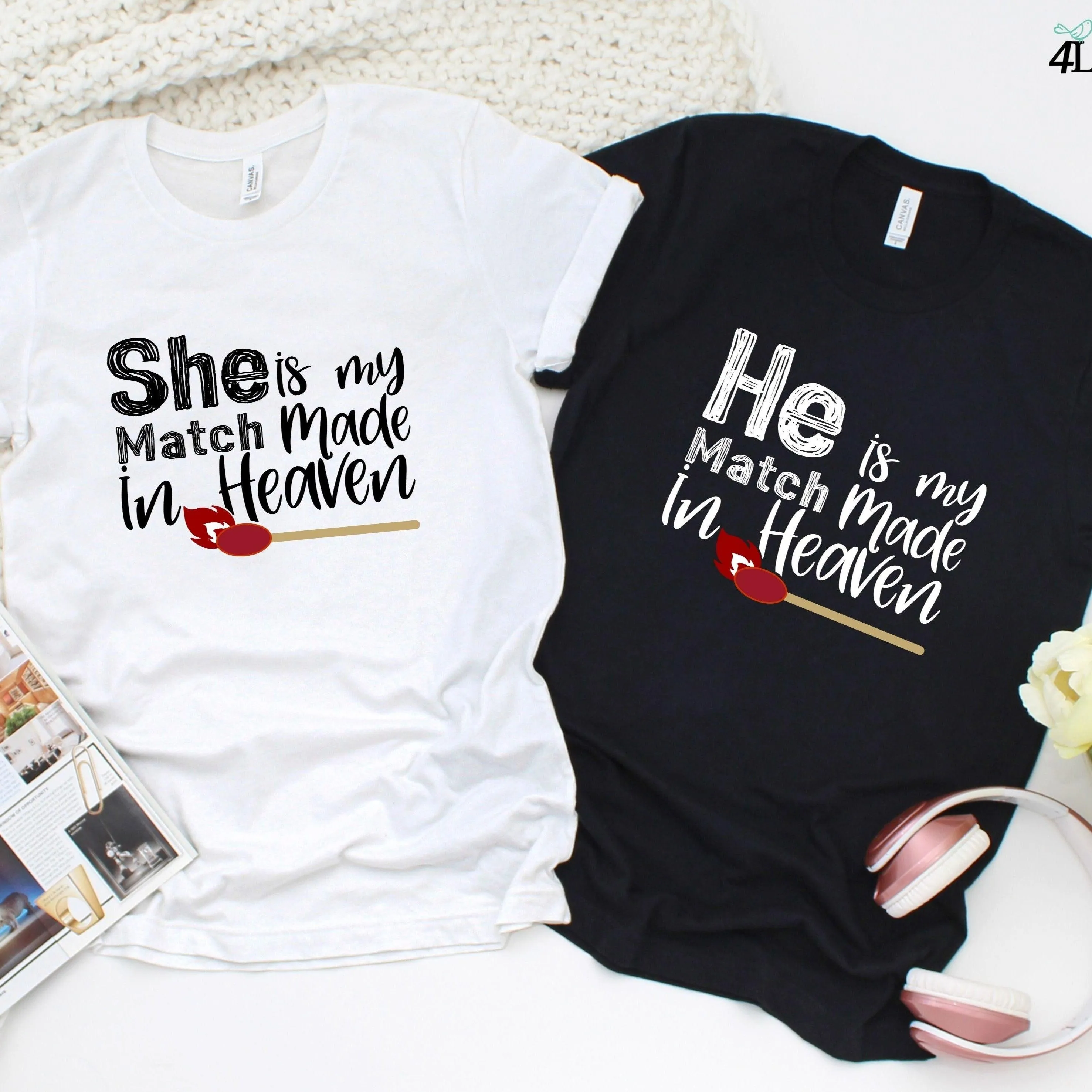 Matching Set for Couple: Match Made In Heaven Anniversary Gift Outfit