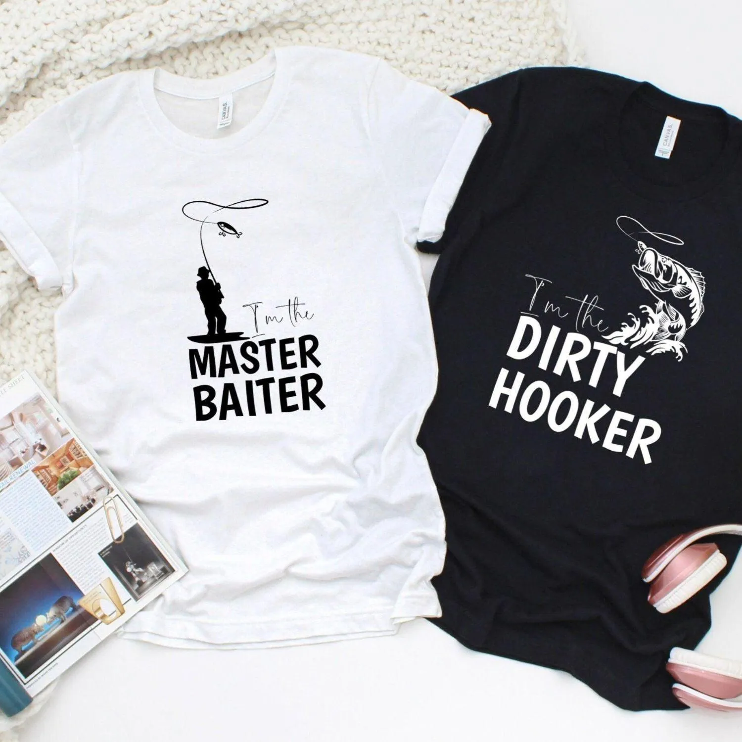 Matching Set: Master Baiter & Dirty Hooker Outfits - Fun Comfy Duo Collection