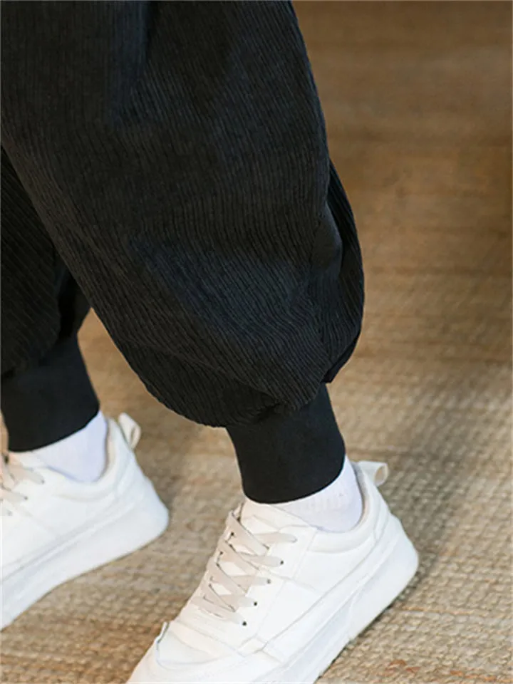 Men's Stylish Oversized Corduroy Ankle Tied Pants