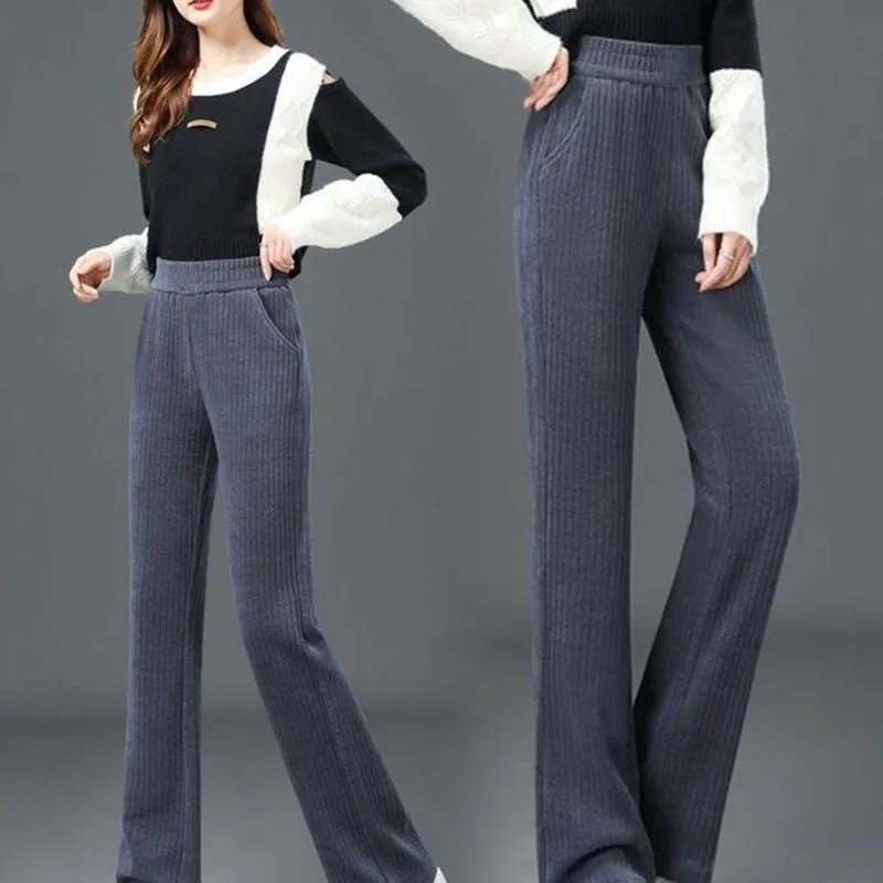 🍁New for autumn✨Women's Versatile Simple Stretch Elastic Waist Loose Wide Leg Pants