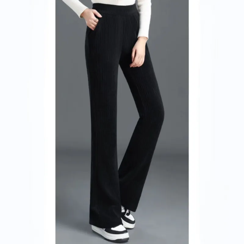 🍁New for autumn✨Women's Versatile Simple Stretch Elastic Waist Loose Wide Leg Pants