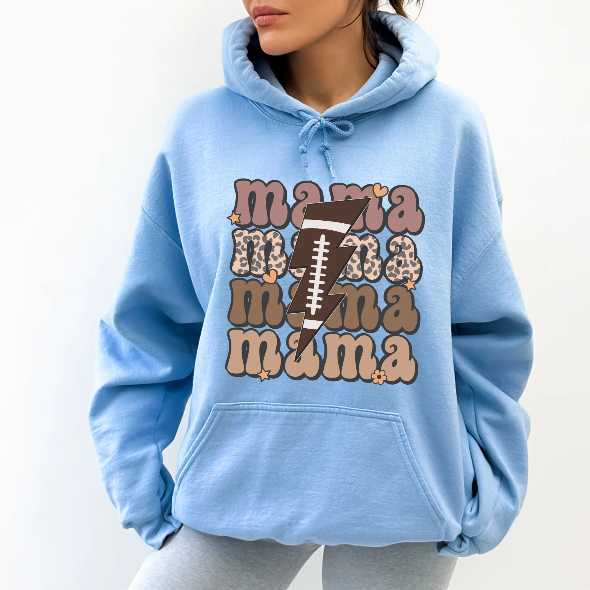 Retro Football Mom Hoodie Sweatshirt