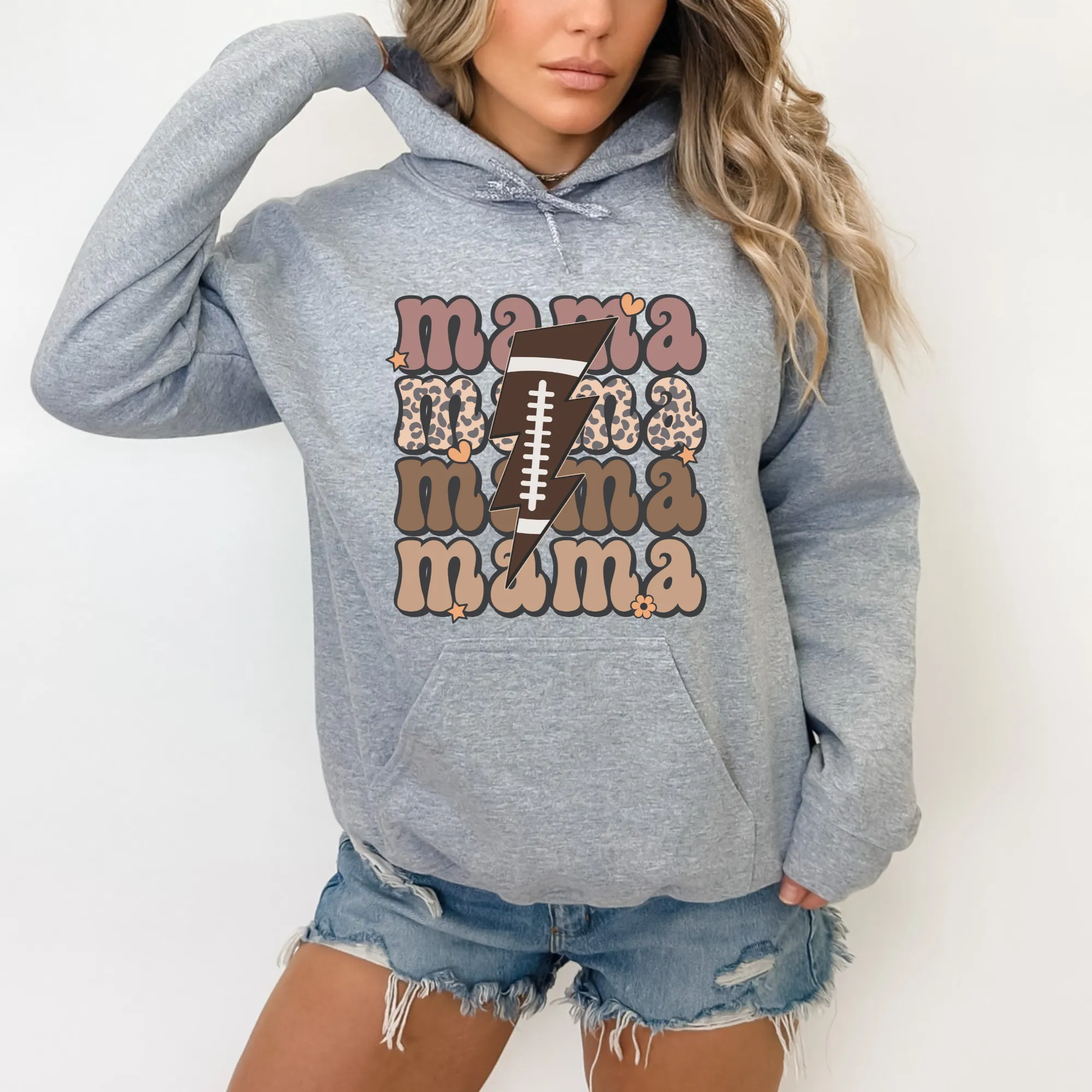 Retro Football Mom Hoodie Sweatshirt