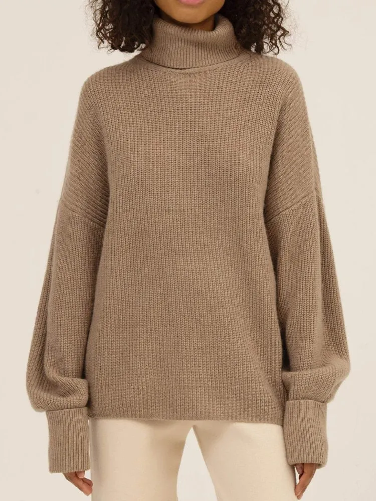 Sarah Women Turtleneck Oversized Casual Sweater