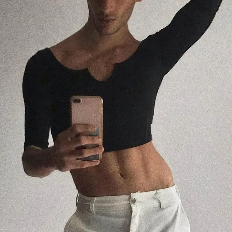 Simple Long Sleeve Crop Top