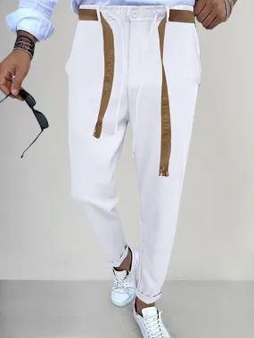 Stylish Straight Pants with Belt