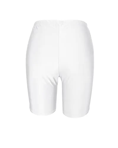 Tummy Control Swim Shorts For Women Boy Shorts-White