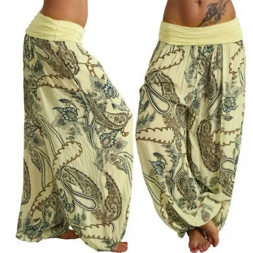 Versatile Digital Printing Long Wide-leg Casual Pants