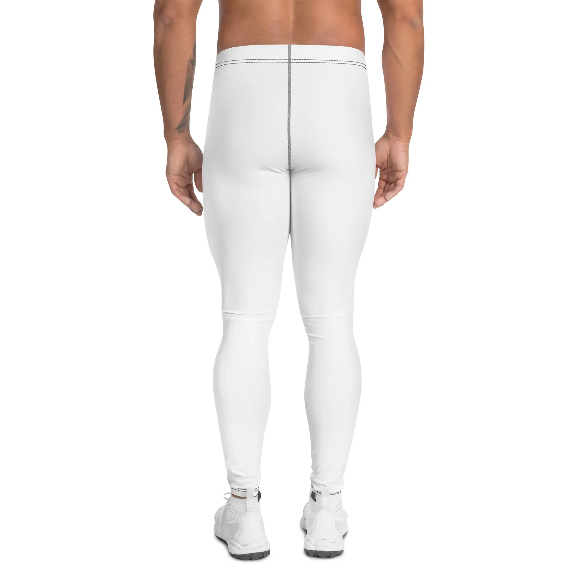 Versatile Movement: Solid Color Athletic Leggings for Men - Snow