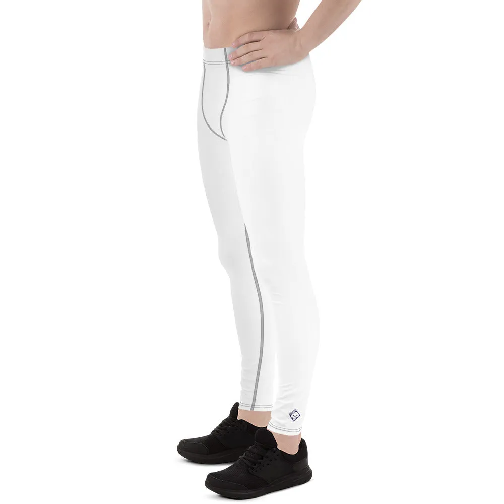 Versatile Movement: Solid Color Athletic Leggings for Men - Snow