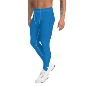 Versatile Style: Men's Solid Color Workout Leggings - Azul