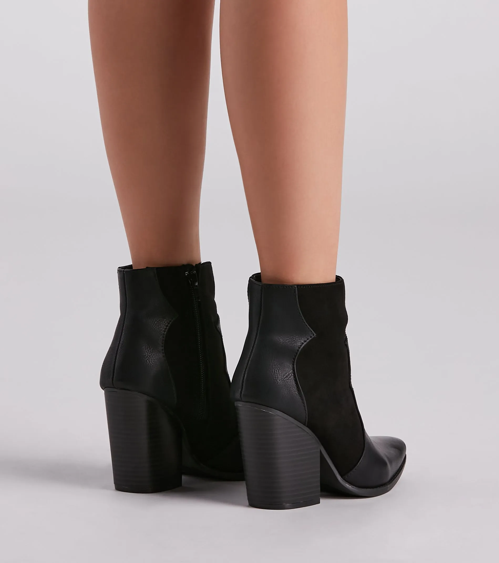 Western Chic Block Heel Booties