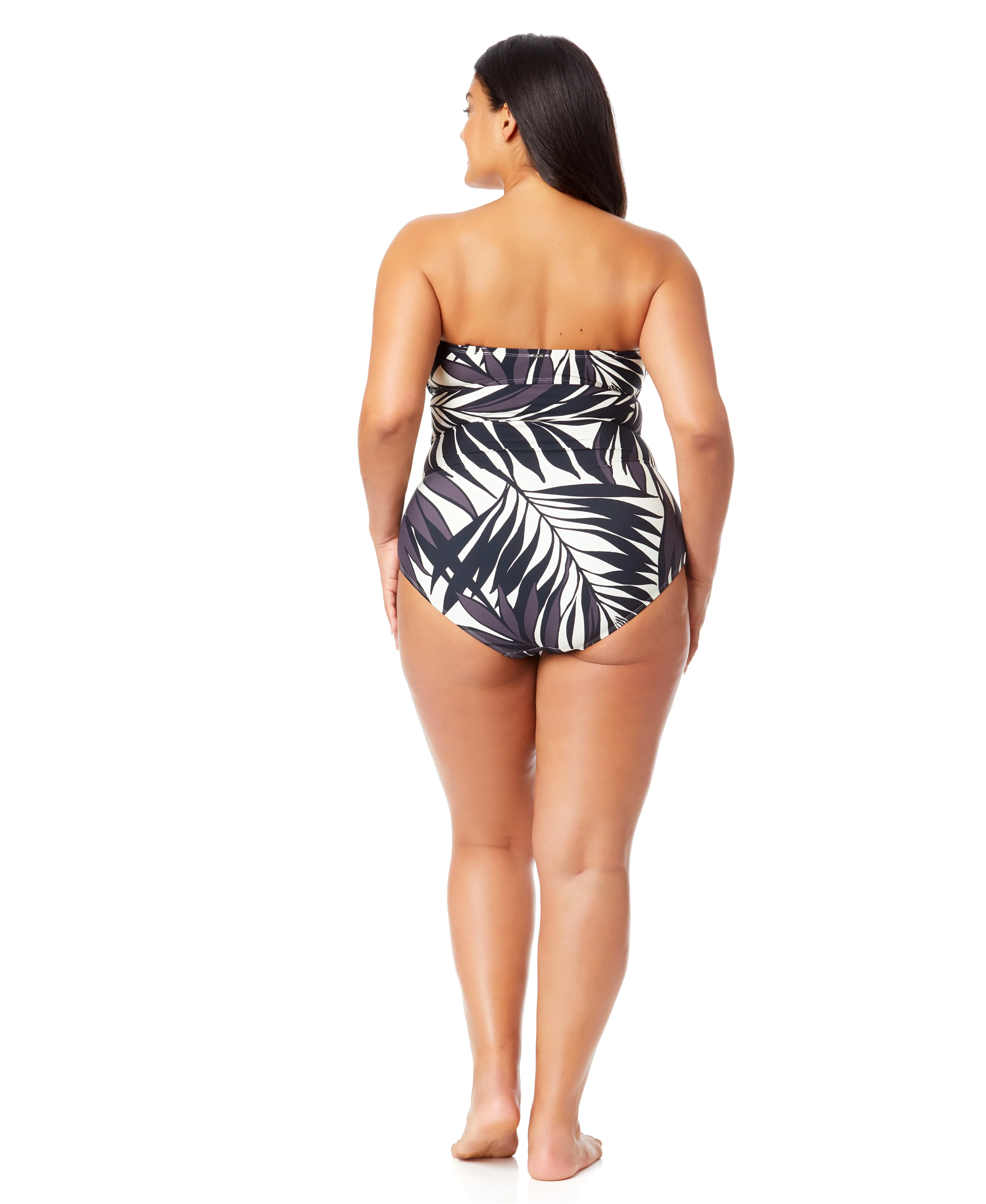 Women's Plus Palm Chic Drape Front Underwire Swim Top