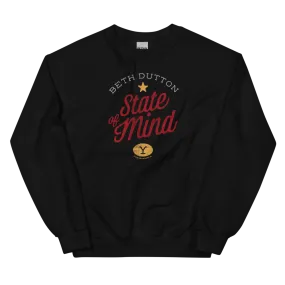 Yellowstone Beth Dutton State of Mind Fleece Crewneck Sweatshirt